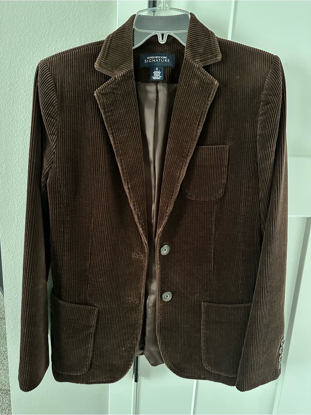Jones New York Signature Brown Corduroy Sport Coat - Lady’s size 4
